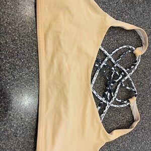 Lululemon Beige Sports Bra with Strappy Back